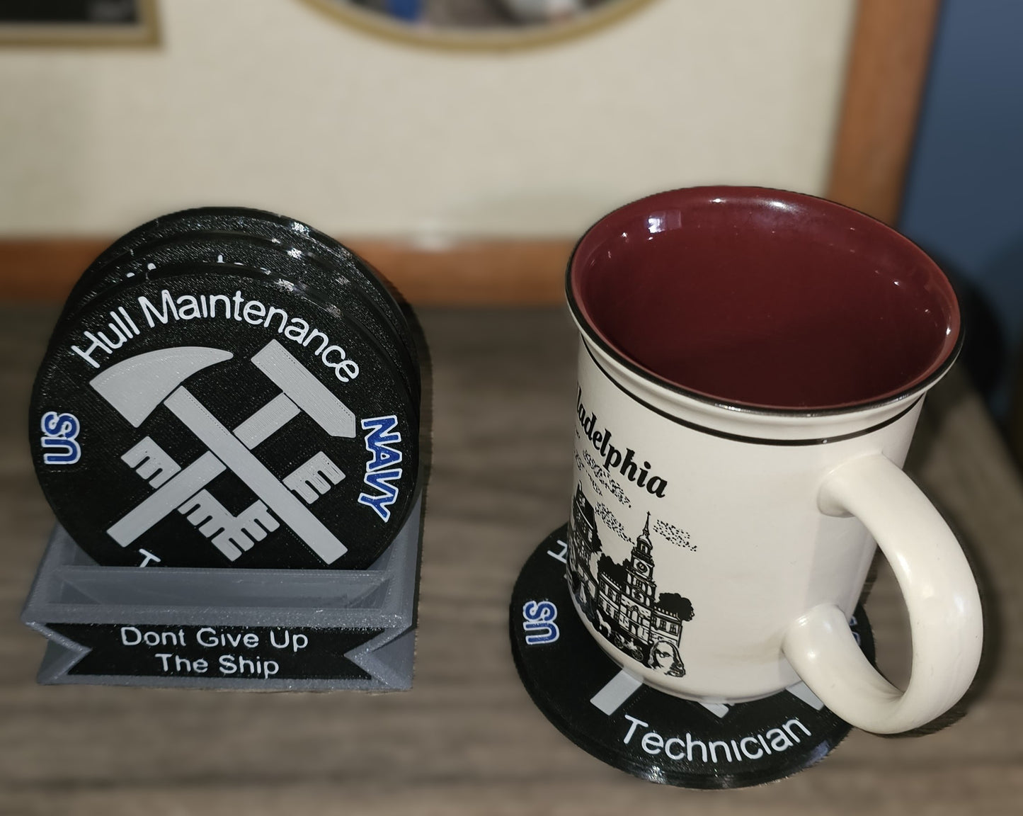 Navy Hull Maintenance Technician Rate Coaster Set of 4